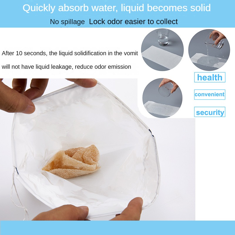 Thickened Disposable Pregnancy Sickness Bags – Travel-Friendly Car Vomit Bags with Pull-Out Design