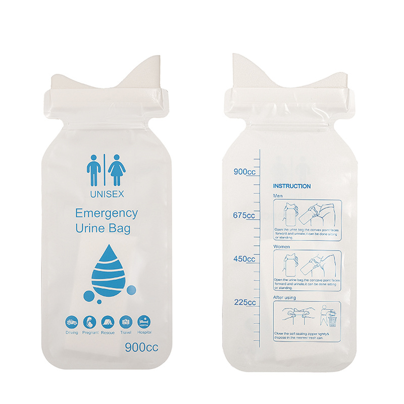 900ml Disposable Travel Urine Bag with Absorbent Gel – Fast-Drying, Leak-Proof Car Emergency Potty