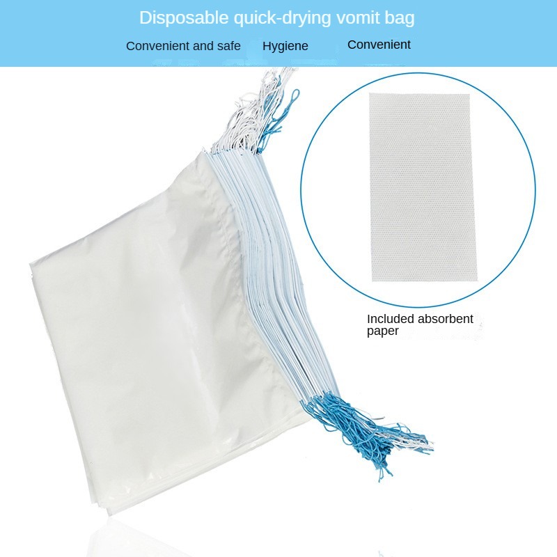 Thickened Disposable Pregnancy Sickness Bags – Travel-Friendly Car Vomit Bags with Pull-Out Design