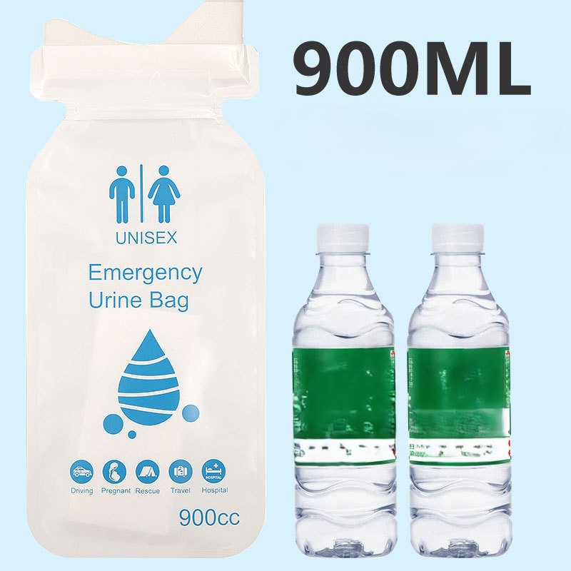 900ml 一次性旅行尿袋，附吸收凝膠－快速乾燥、防漏汽車緊急便壺