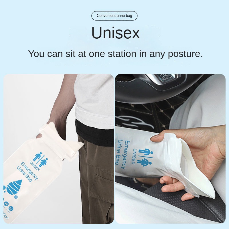 900ml Disposable Travel Urine Bag with Absorbent Gel – Fast-Drying, Leak-Proof Car Emergency Potty